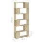 Oak plywood space divider shelf 80x24x186 cm by vidaXL, Bookcases and shelves - Ref: Foro24-809155, Price: 72,60 €, Discount: %