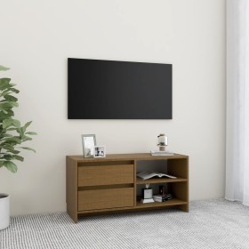 TV-Schrank aus massivem Kiefernholz in Honigbraun, 80 x 31 x 39 cm von vidaXL, TV-Möbel - Ref: Foro24-809897, Preis: 58,52 €,...