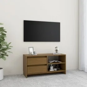 TV-Schrank aus massivem Kiefernholz in Honigbraun, 80 x 31 x 39 cm von vidaXL, TV-Möbel - Ref: Foro24-809897, Preis: 57,78 €,...