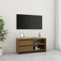 TV-Schrank aus massivem Kiefernholz in Honigbraun, 80 x 31 x 39 cm von vidaXL, TV-Möbel - Ref: Foro24-809897, Preis: 57,78 €,...