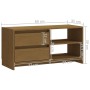 TV-Schrank aus massivem Kiefernholz in Honigbraun, 80 x 31 x 39 cm von vidaXL, TV-Möbel - Ref: Foro24-809897, Preis: 58,52 €,...