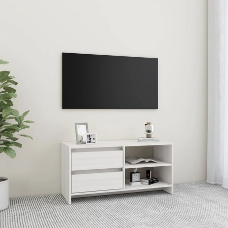 Massiver TV-Schrank aus weißem Kiefernholz, 80 x 31 x 39 cm von vidaXL, TV-Möbel - Ref: Foro24-809895, Preis: 62,93 €, Rabatt: %