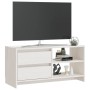 Massiver TV-Schrank aus weißem Kiefernholz, 80 x 31 x 39 cm von vidaXL, TV-Möbel - Ref: Foro24-809895, Preis: 62,93 €, Rabatt: %