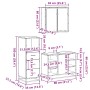 Set de muebles de baño 3 pzas madera contrachapada gris sonoma
