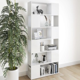 Librería separador madera contrachapada blanco 80x24x186 cm