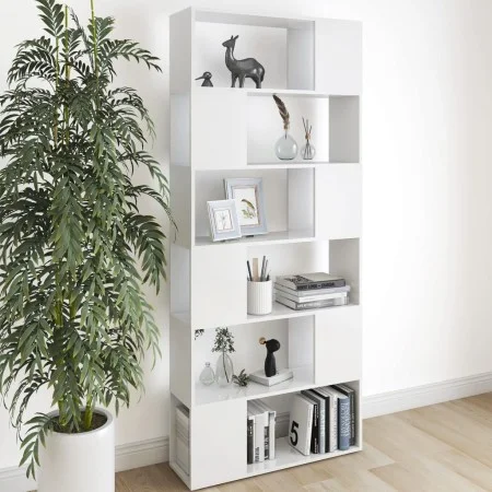 White plywood separator bookcase 80x24x186 cm by vidaXL, Bookcases and shelves - Ref: Foro24-809152, Price: 78,25 €, Discount: %