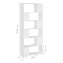 Weißes Sperrholz-Separator-Bücherregal 80x24x186 cm von vidaXL, Bücherregale und Regale - Ref: Foro24-809152, Preis: 79,32 €,...