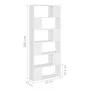 White plywood separator bookcase 80x24x186 cm by vidaXL, Bookcases and shelves - Ref: Foro24-809152, Price: 78,25 €, Discount: %