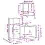 Set de muebles de baño 3 pzas madera contrachapada roble Sonoma