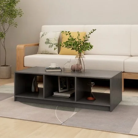 Couchtisch aus massivem grauem Kiefernholz, 110 x 50 x 34 cm von vidaXL, Couchtisch - Ref: Foro24-809914, Preis: 54,68 €, Rab...
