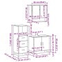 Set de muebles baño 3 pzas madera contrachapada roble marrón
