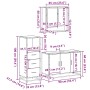 Set de muebles de baño 3 pzas madera contrachapada roble Sonoma