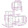 Set de muebles baño 3 pzas madera contrachapada roble ahumado