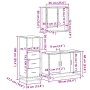 Set de muebles de baño 3 pzas madera contrachapada gris sonoma
