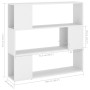 Weißes Bücherregal/Raumteiler 100x24x94 cm von vidaXL, Bücherregale und Regale - Ref: Foro24-809179, Preis: 76,75 €, Rabatt: %