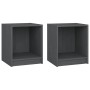 Bedside table 2 units pine wood gray 35.5x33.5x41.5 cm by vidaXL, Nightstands - Ref: Foro24-809924, Price: 36,91 €, Discount: %