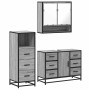 Set de muebles de baño 3 pzas madera contrachapada gris sonoma