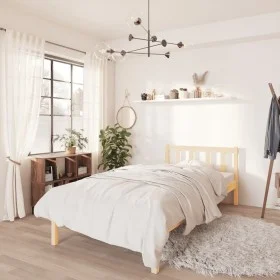 Solid pine wood bed frame 90x190 cm by vidaXL, Beds and slatted bases - Ref: Foro24-810047, Price: 71,22 €, Discount: %