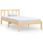 Solid pine wood bed frame 90x190 cm by vidaXL, Beds and slatted bases - Ref: Foro24-810047, Price: 71,22 €, Discount: %