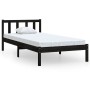 Bettrahmen aus massivem schwarzem Kiefernholz, 75 x 190 cm von vidaXL, Betten und Lattenroste - Ref: Foro24-810046, Preis: 93...