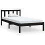 Estructura de cama madera maciza de pino negro 75x190 cm de vidaXL, Camas y somieres - Ref: Foro24-810046, Precio: 91,71 €, D...