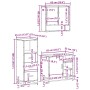 Set de muebles de baño 3 pzas madera contrachapada roble Sonoma