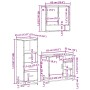 Set de muebles baño 3 pzas madera contrachapada roble ahumado
