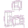 Set de muebles de baño 3 pzas madera contrachapada gris sonoma