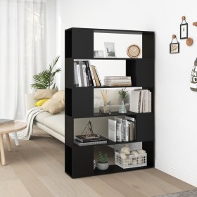 Librería separador madera contrachapada negro 100x24x155 cm