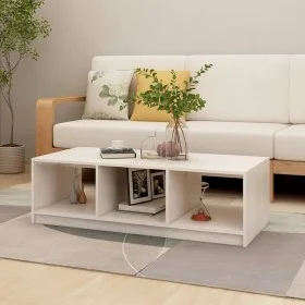 Solid white pine wood coffee table 110x50x34 cm by vidaXL, Coffee table - Ref: Foro24-809913, Price: 57,21 €, Discount: %
