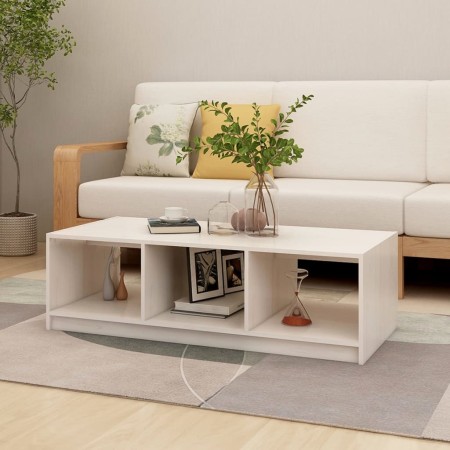 Couchtisch aus massivem Kiefernholz weiß 110x50x34 cm von vidaXL, Couchtisch - Ref: Foro24-809913, Preis: 57,73 €, Rabatt: %