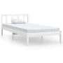 Estructura de cama madera maciza de pino blanco 90x190 cm de vidaXL, Camas y somieres - Ref: Foro24-810048, Precio: 77,28 €, ...