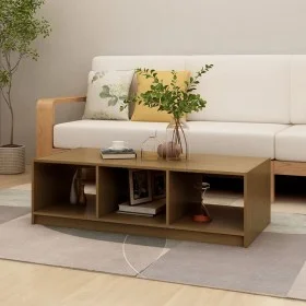 Solid honey brown pine wood coffee table 110x50x34 cm by vidaXL, Coffee table - Ref: Foro24-809915, Price: 57,09 €, Discount: %