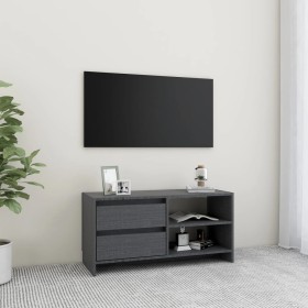 Mueble para TV de madera maciza de pino gris 80x31x39 cm