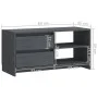 Solid pine wood TV stand in gray, measuring 80x31x39 cm. by vidaXL, TV Furniture - Ref: Foro24-809896, Price: 57,87 €, Discou...