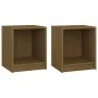 Nachttisch 2 Stk. Zirbenholz honigbraun 35,5x33,5x41,5cm von vidaXL, Nachttische - Ref: Foro24-809926, Preis: 35,54 €, Rabatt: %