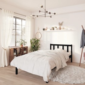 Solid black pine wood bed frame 100x200 cm by vidaXL, Beds and slatted bases - Ref: Foro24-810076, Price: 101,36 €, Discount: %
