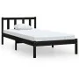 Solid black pine wood bed frame 100x200 cm by vidaXL, Beds and slatted bases - Ref: Foro24-810076, Price: 100,07 €, Discount: %