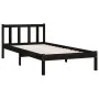 Solid black pine wood bed frame 100x200 cm by vidaXL, Beds and slatted bases - Ref: Foro24-810076, Price: 100,07 €, Discount: %