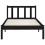Solid black pine wood bed frame 100x200 cm by vidaXL, Beds and slatted bases - Ref: Foro24-810076, Price: 100,07 €, Discount: %