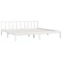 Weißer Massivholzbettrahmen Super King 180x200 cm von vidaXL, Betten und Lattenroste - Ref: Foro24-810098, Preis: 125,40 €, R...