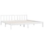 Weißer Massivholzbettrahmen Super King 180x200 cm von vidaXL, Betten und Lattenroste - Ref: Foro24-810098, Preis: 126,84 €, R...