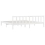 Weißer Massivholzbettrahmen Super King 180x200 cm von vidaXL, Betten und Lattenroste - Ref: Foro24-810098, Preis: 126,84 €, R...