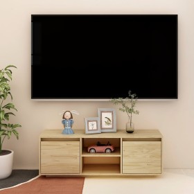Solid pine wood TV cabinet 110x30x40 cm by vidaXL, TV Furniture - Ref: Foro24-809900, Price: 72,53 €, Discount: %