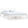 Estructura de cama de madera de pino maciza blanca 140x190 cm de vidaXL, Camas y somieres - Ref: Foro24-810063, Precio: 100,3...