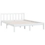 Weißer Bettrahmen aus massivem Kiefernholz, 140 x 190 cm von vidaXL, Betten und Lattenroste - Ref: Foro24-810063, Preis: 100,...