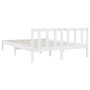 Estructura de cama de madera de pino maciza blanca 140x190 cm de vidaXL, Camas y somieres - Ref: Foro24-810063, Precio: 100,3...