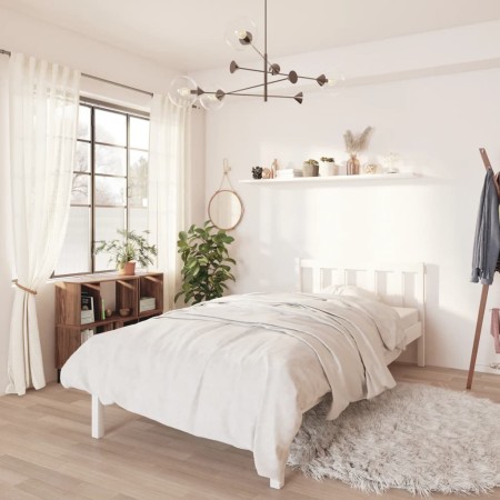 Solid white pine wood bed frame 90x200 cm by vidaXL, Beds and slatted bases - Ref: Foro24-810068, Price: 70,40 €, Discount: %