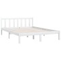 Estructura de cama madera maciza de pino blanco 135x190 cm de vidaXL, Camas y somieres - Ref: Foro24-810058, Precio: 107,62 €...