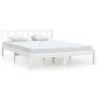 Solid white pine wood bed frame 140x200 cm by vidaXL, Beds and slatted bases - Ref: Foro24-810083, Price: 93,94 €, Discount: %